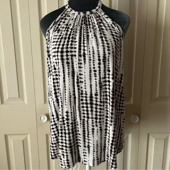 Women's Black and White Halter Top - Picture 1 of 6